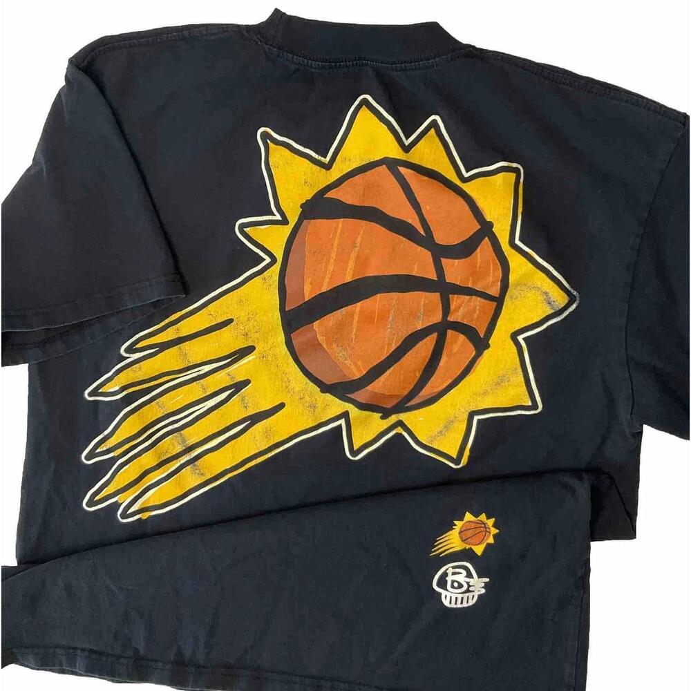 Phoenix Suns Shirt Crewneck Graphic Tee Double Sided Men Sz M Rare